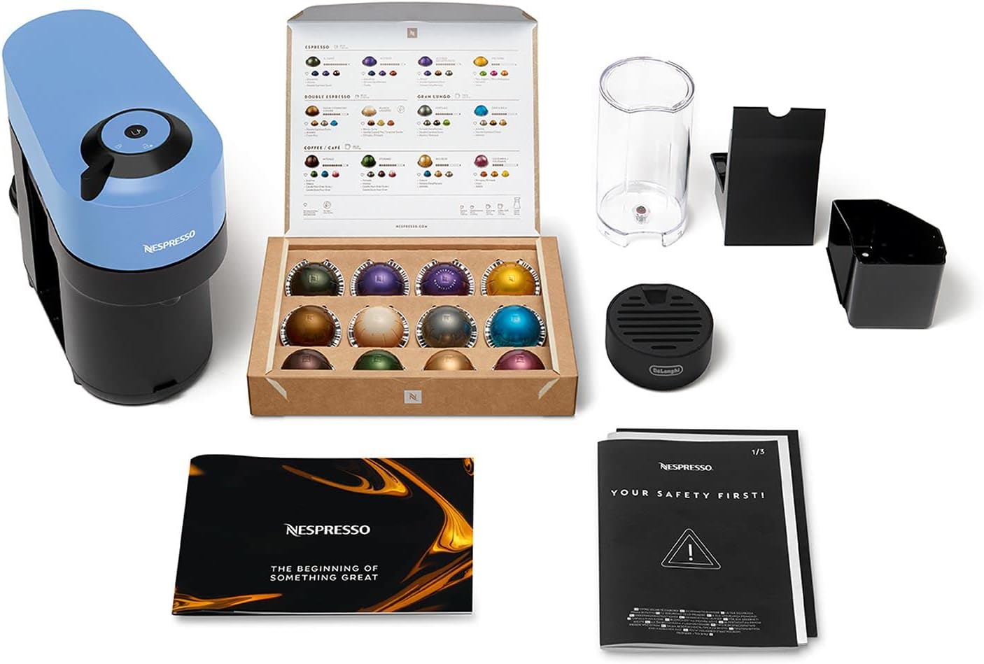De'Longhi Nespresso Capsule Coffee Machine, Single-Serve Pod Coffee Machine, with Nespresso Starter Pack