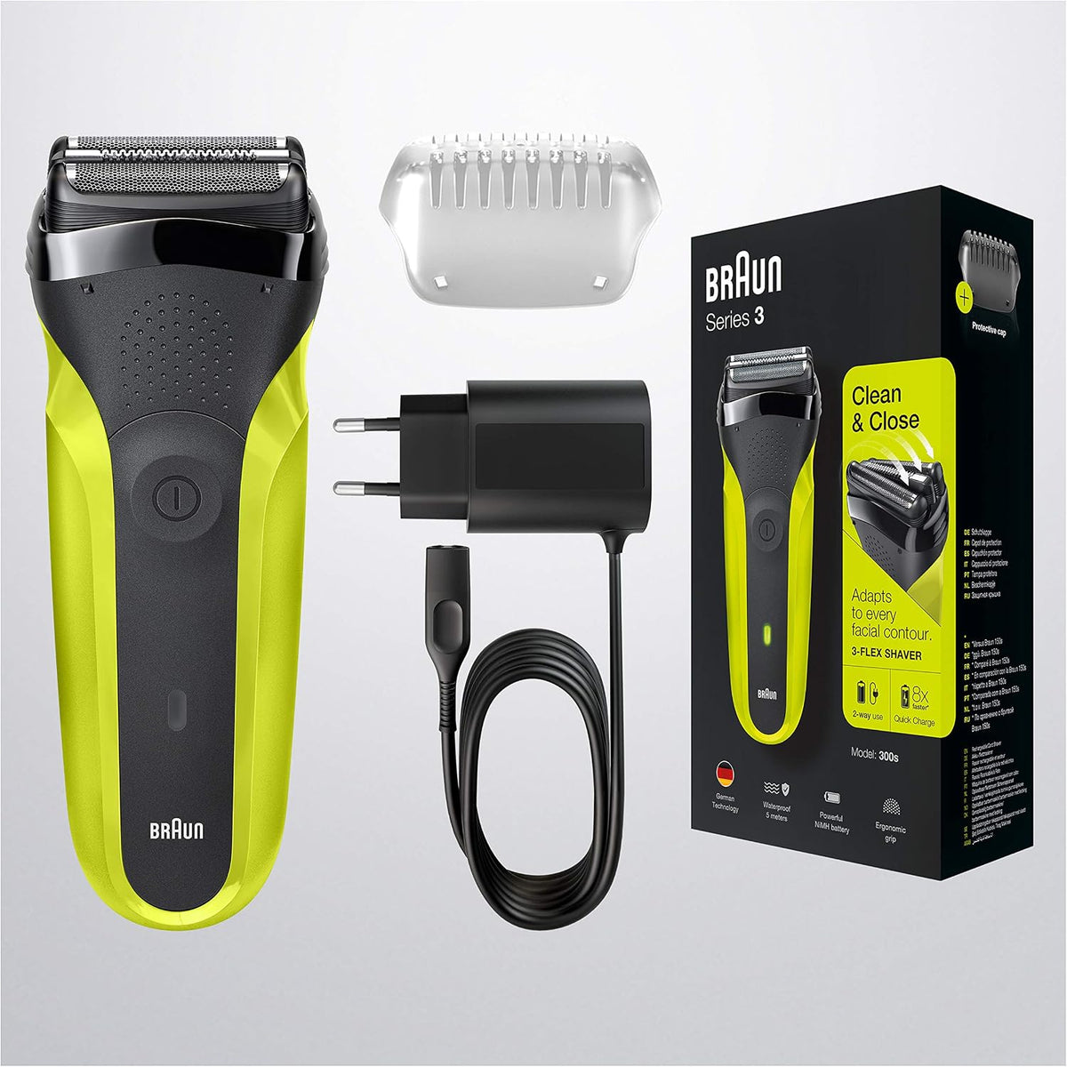Braun Electric Shaver, Washable, Rechargeable, Cordless Men's Close & Trim Shaving