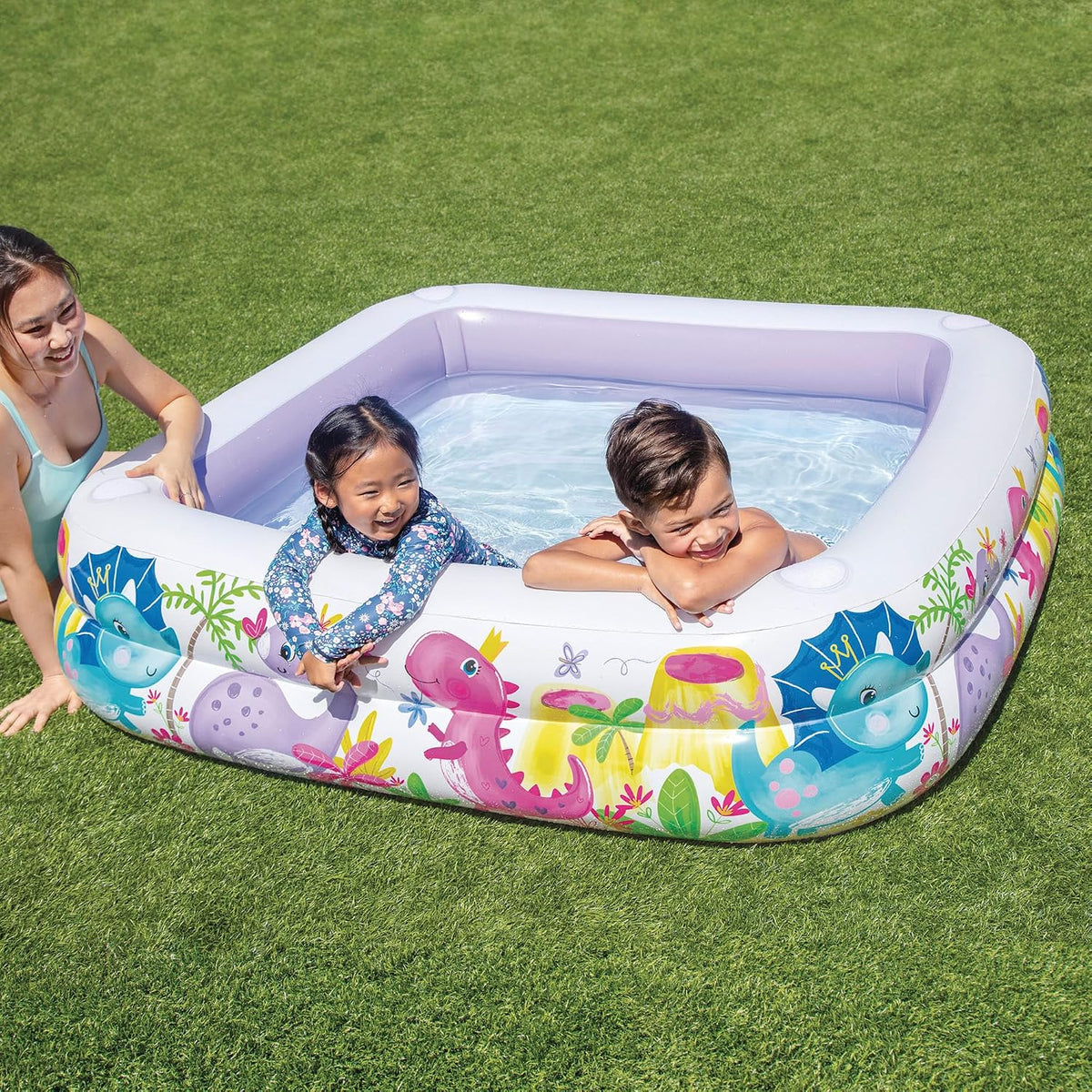 Intex Removable Sun Shade Inflatable Swimming Pool With Dinosaur