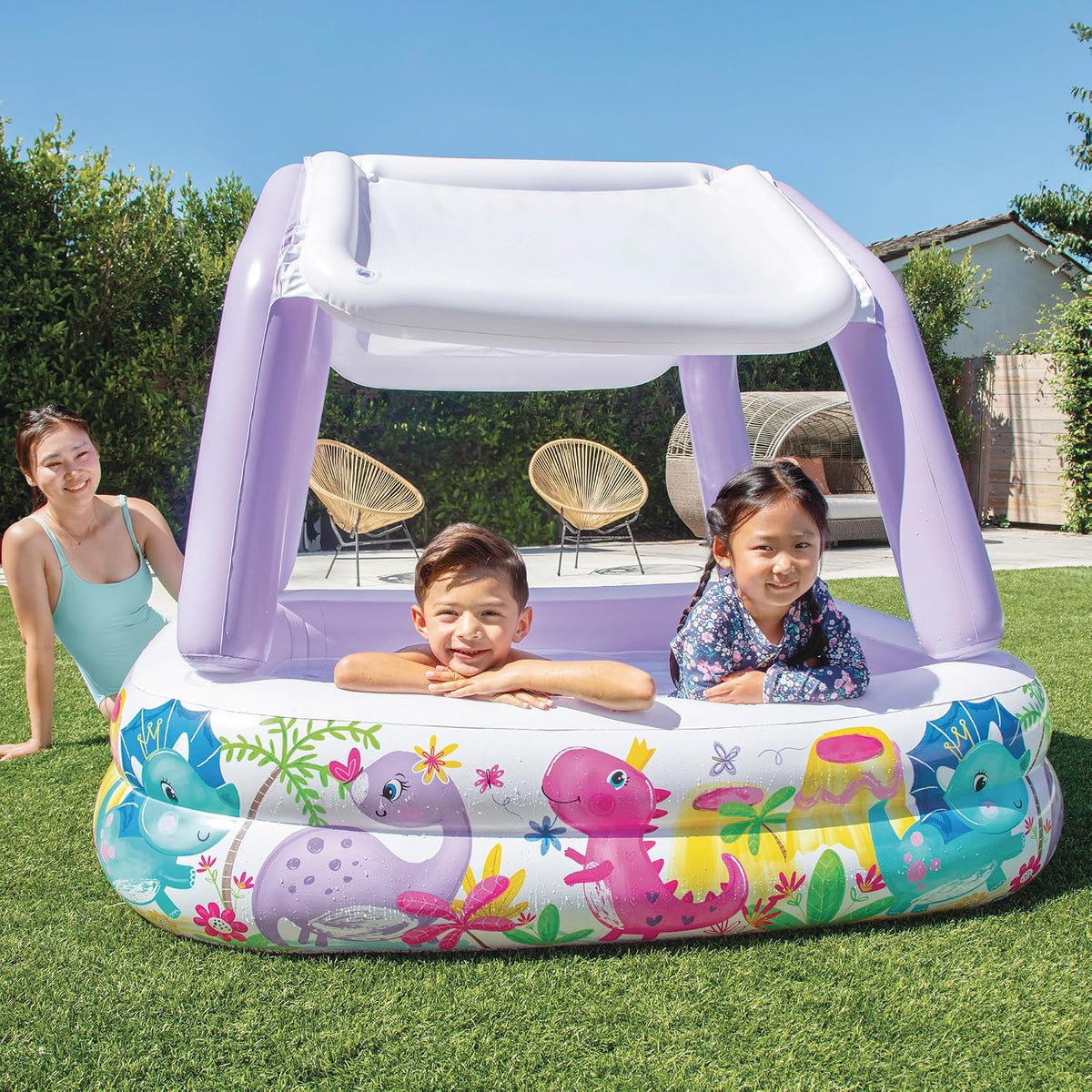 Intex Removable Sun Shade Inflatable Swimming Pool With Dinosaur