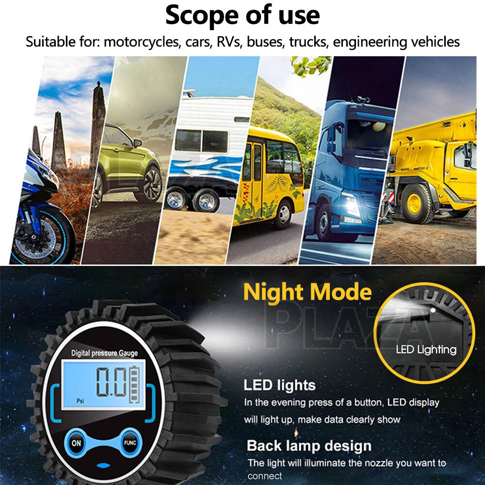 LCD Digital Tyre Pressure Gauge Checker for Car Truck Motorcycles and Bicycles