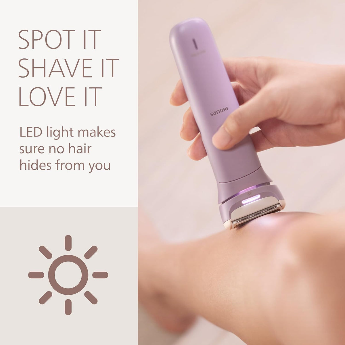 Philips Lady Shaver - Cordless, Wet & Dry Electric Shaver for Legs Body and Bikini, 3-Blade Shaving System, 2 Speeds