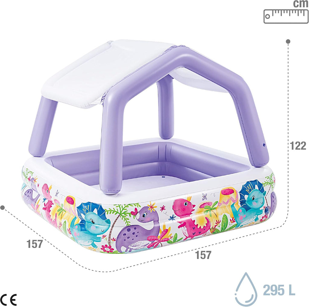 Intex Removable Sun Shade Inflatable Swimming Pool With Dinosaur