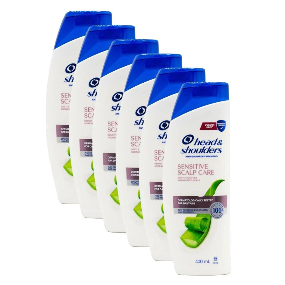 6x Head & Shoulders Shampoo Anti-Dandruff Hair Wash Care Sensitive Scalp Wash Daily pH-Balanced