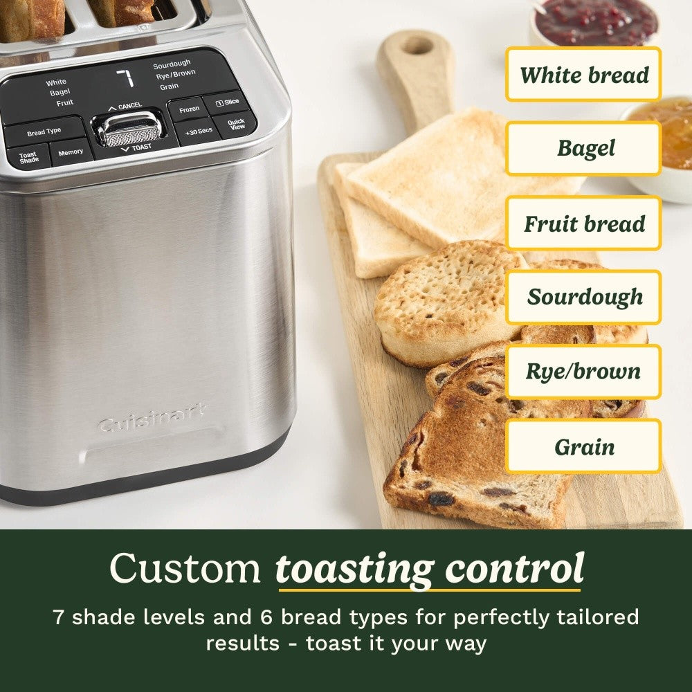 Cuisinart Smart Elite 2 Slice Digital Toaster Stainless Steel Kitchen Appliance