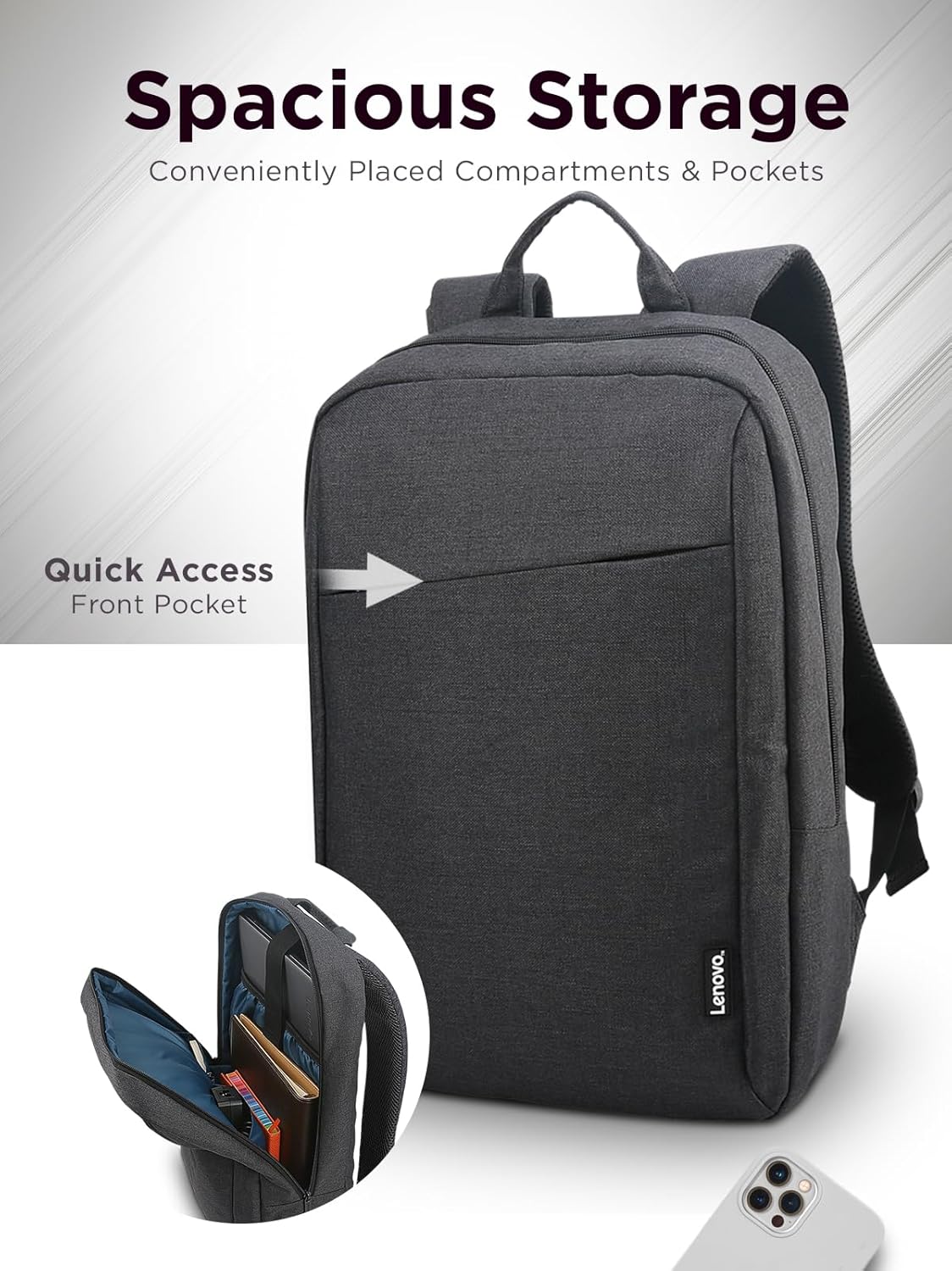 Lenovo Laptop Backpack Fits Up to 15.6" inch - Black