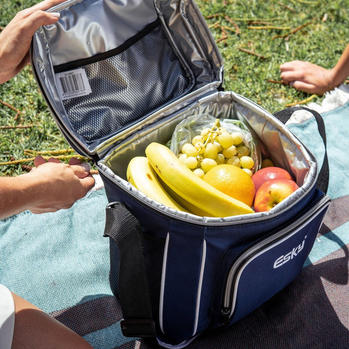 Esky 16 Can Blue Soft Cooler Bag - 14L Camping Hiking Drink Side Carry Bag