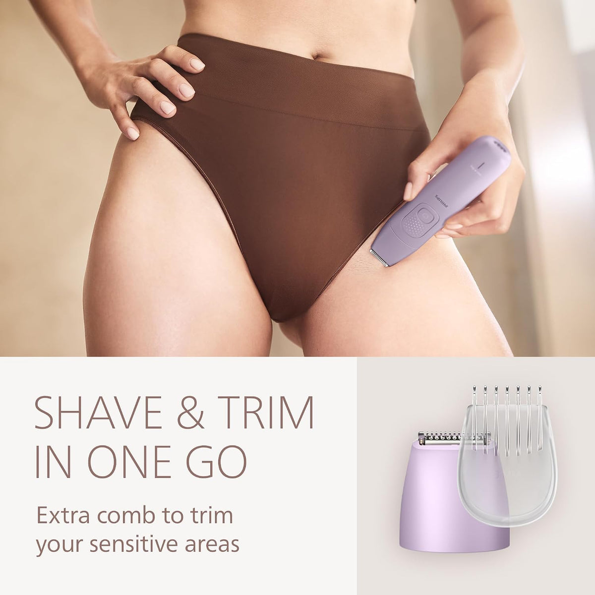 Philips Lady Shaver - Cordless, Wet & Dry Electric Shaver for Legs Body and Bikini, 3-Blade Shaving System, 2 Speeds